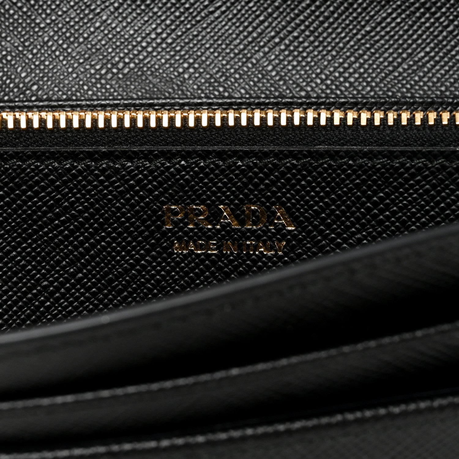 Prada Saffiano Metal Continental Flap Wallet Black 6 of 8