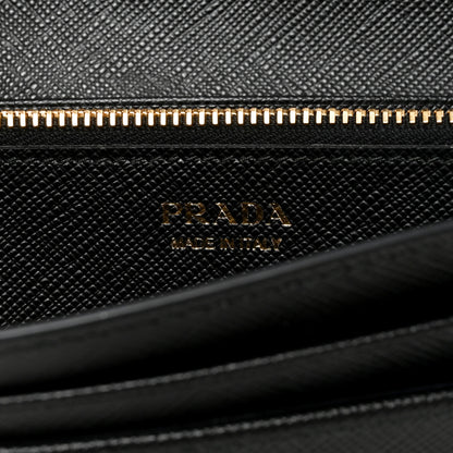 Prada Saffiano Metal Continental Flap Wallet Black 6 of 8