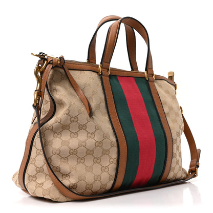Gucci Monogram Web Medium Rania Top Handle Bag Sand 3 of 10