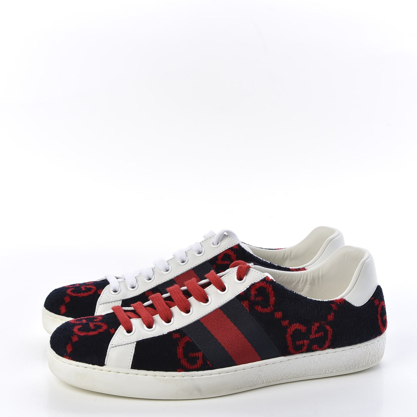 Covered Wool Big GG Monogram Mens Sneaker 7 Blue Red