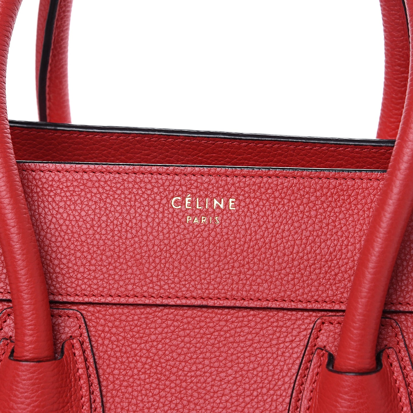 Drummed Calfskin Mini Luggage Coquelicot