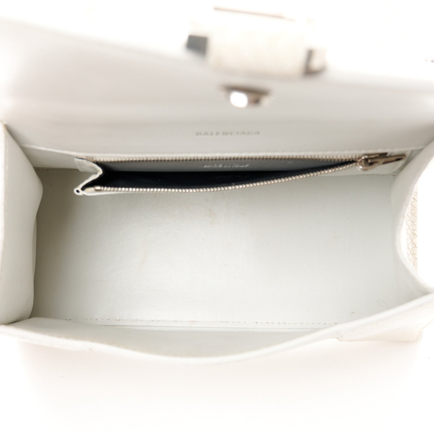 Calfskin Snake Embossed Small Hourglass Top Handle Bag