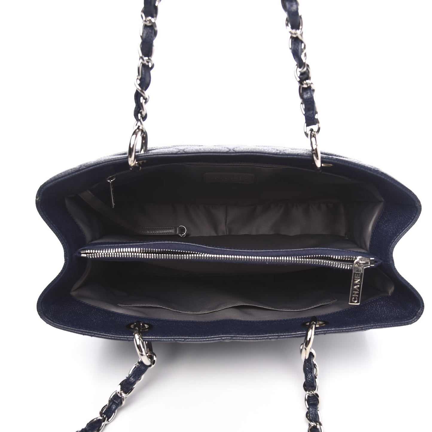 Caviar Quilted Grand Shopping Tote GST Dark Navy Blue