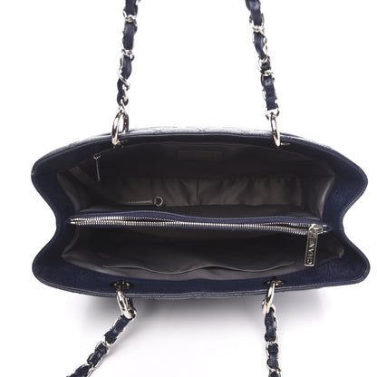 Chanel Caviar Quilted Grand Shopping Tote GST Dark Navy Blue 5 of 13