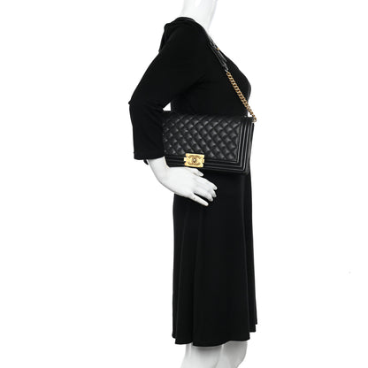 Chanel Caviar Quilted Boy Clutch With Removable Chain Black 2 of 10