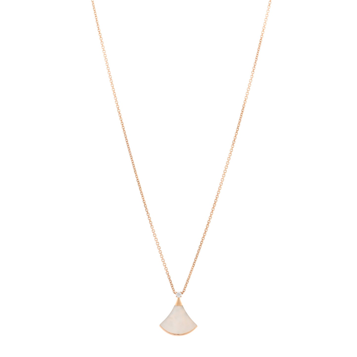 18K Rose Gold Diamond Mother of Pearl Small Divas' Dream Pendant Necklace