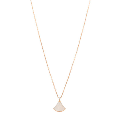 Bulgari 18K Rose Gold Diamond Mother of Pearl Small Divas' Dream Pendant Necklace 1 of 5