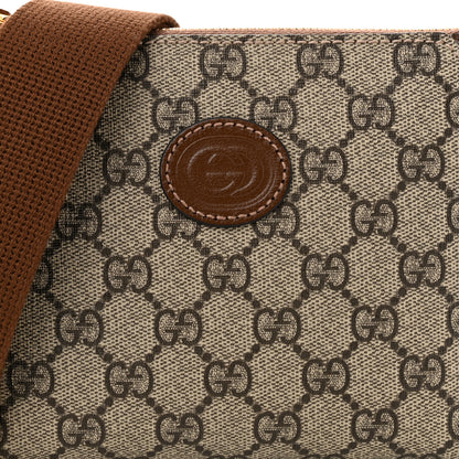 Gucci GG Supreme Monogram Azalea Calfskin Small Retro Interlocking G Wristlet Messenger Bag Beige Ebony Brown Sugar 8 of 11