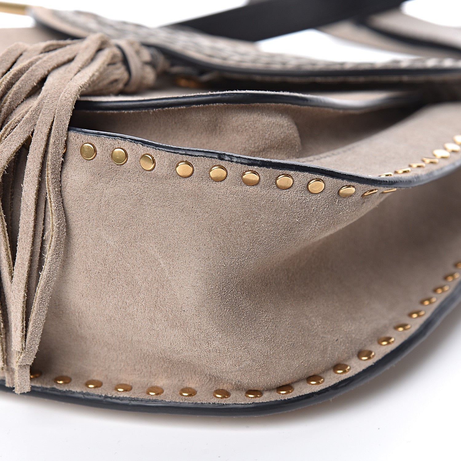 Chloe Suede Braided Small Hudson Shoulder Bag Motty Grey 8 of 9