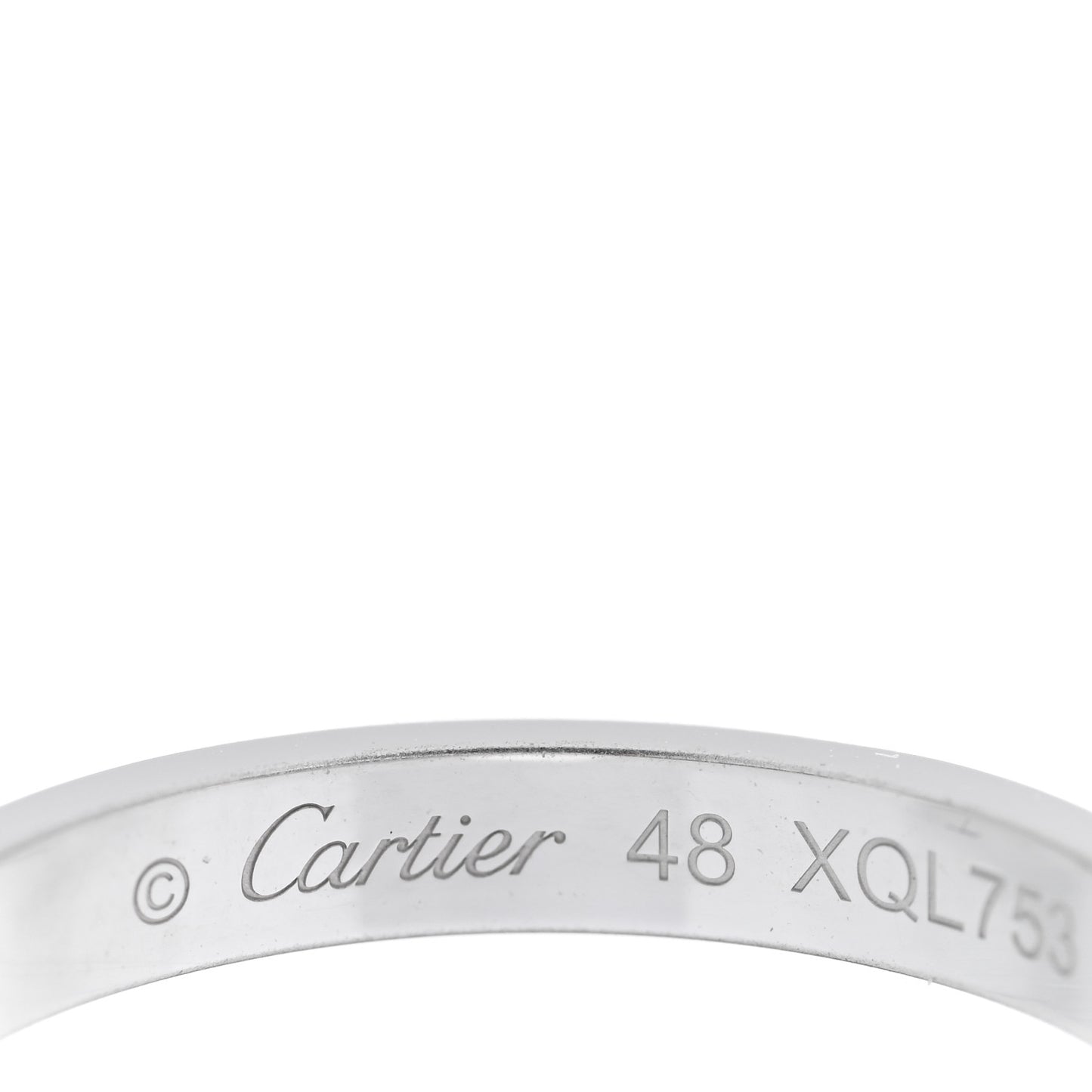 18K White Gold Diamond 2.6mm LOVE Paved Band Ring 48 4.5