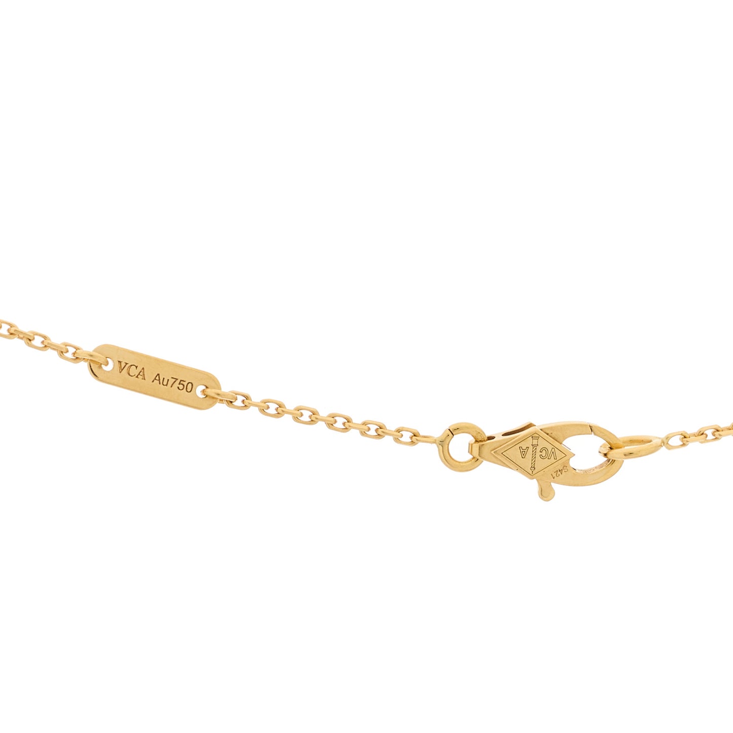 18K Yellow Gold Mother of Pearl Sweet Alhambra Pendant Necklace