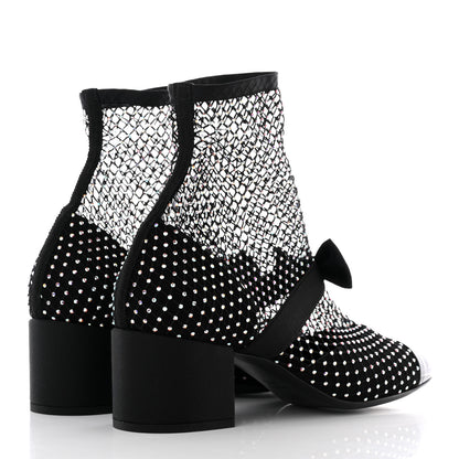 Chanel Resille Strass Kid Suede Patent Mary Jane Short Boots 39.5 Black 4 of 11