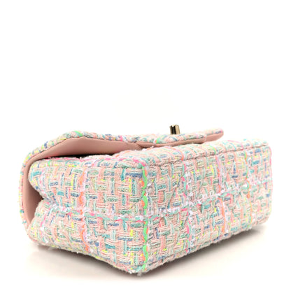 Chanel Tweed Quilted Mini Rectangular Flap Pink Green Orange Purple 4 of 13