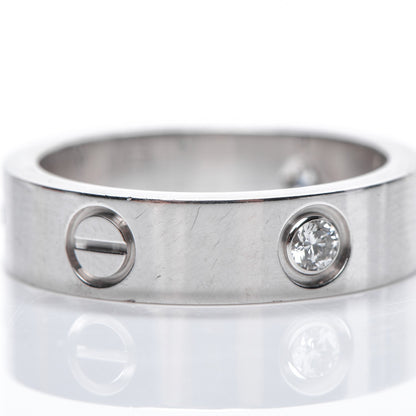 Cartier 18K White Gold 3 Diamond 5.5mm LOVE Ring 57 8 6 of 7