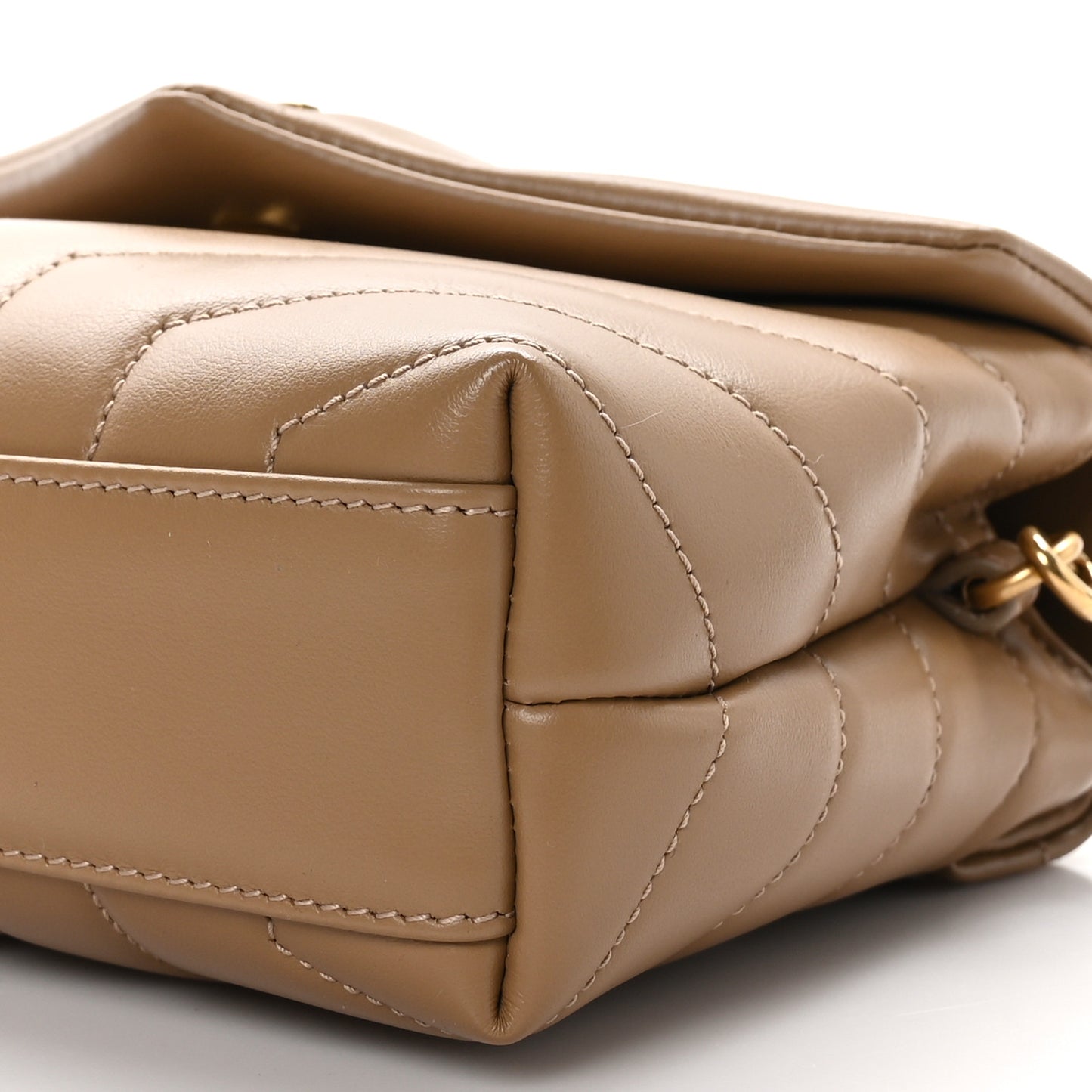 Calfskin Y Quilted Monogram Toy Loulou Crossbody Bag Latte