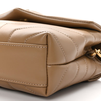 Saint Laurent Calfskin Y Quilted Monogram Toy Loulou Crossbody Bag Latte 10 of 10