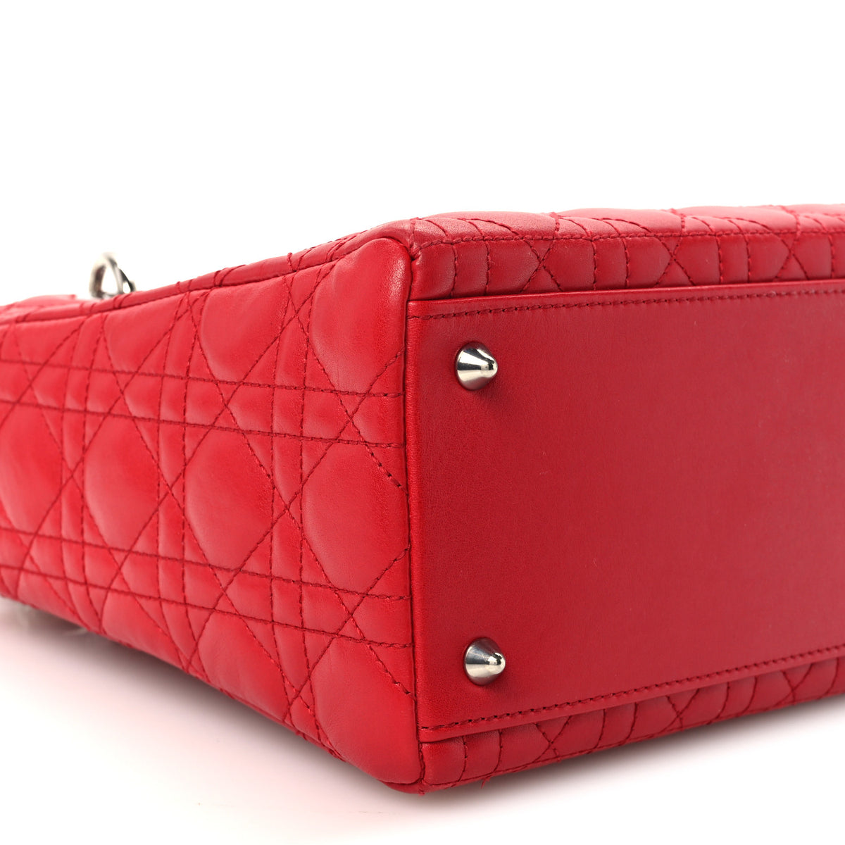 Lambskin Cannage Medium Lady Dior Red