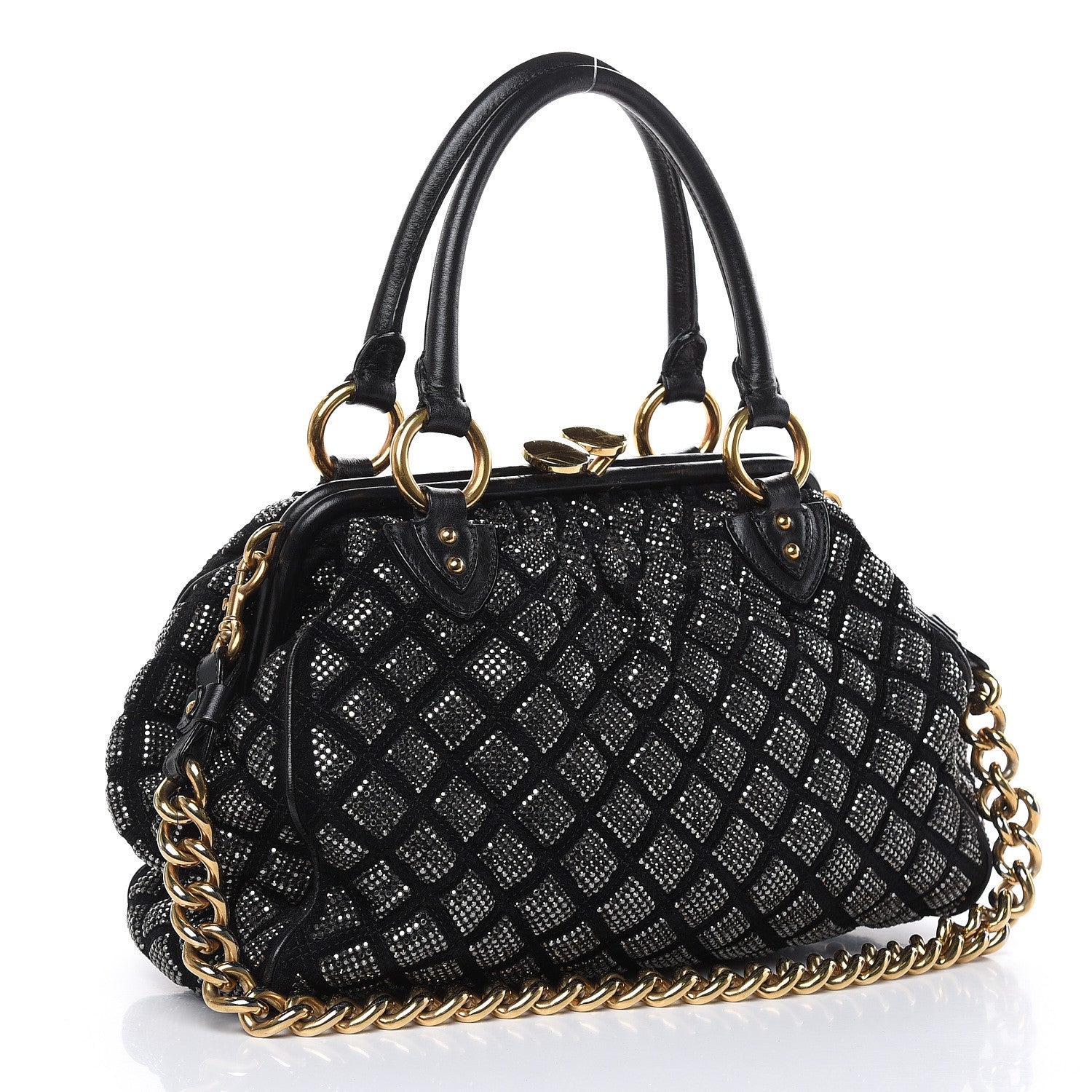Marc Jacobs Suede Crystal Quilted Stam Black 3 of 18