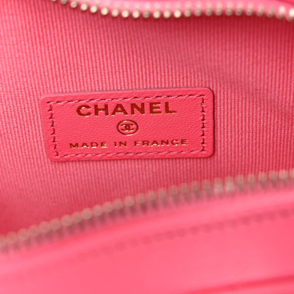 Chanel Lambskin Quilted CC In Love Heart Clutch With Chain Pink 6 of 10