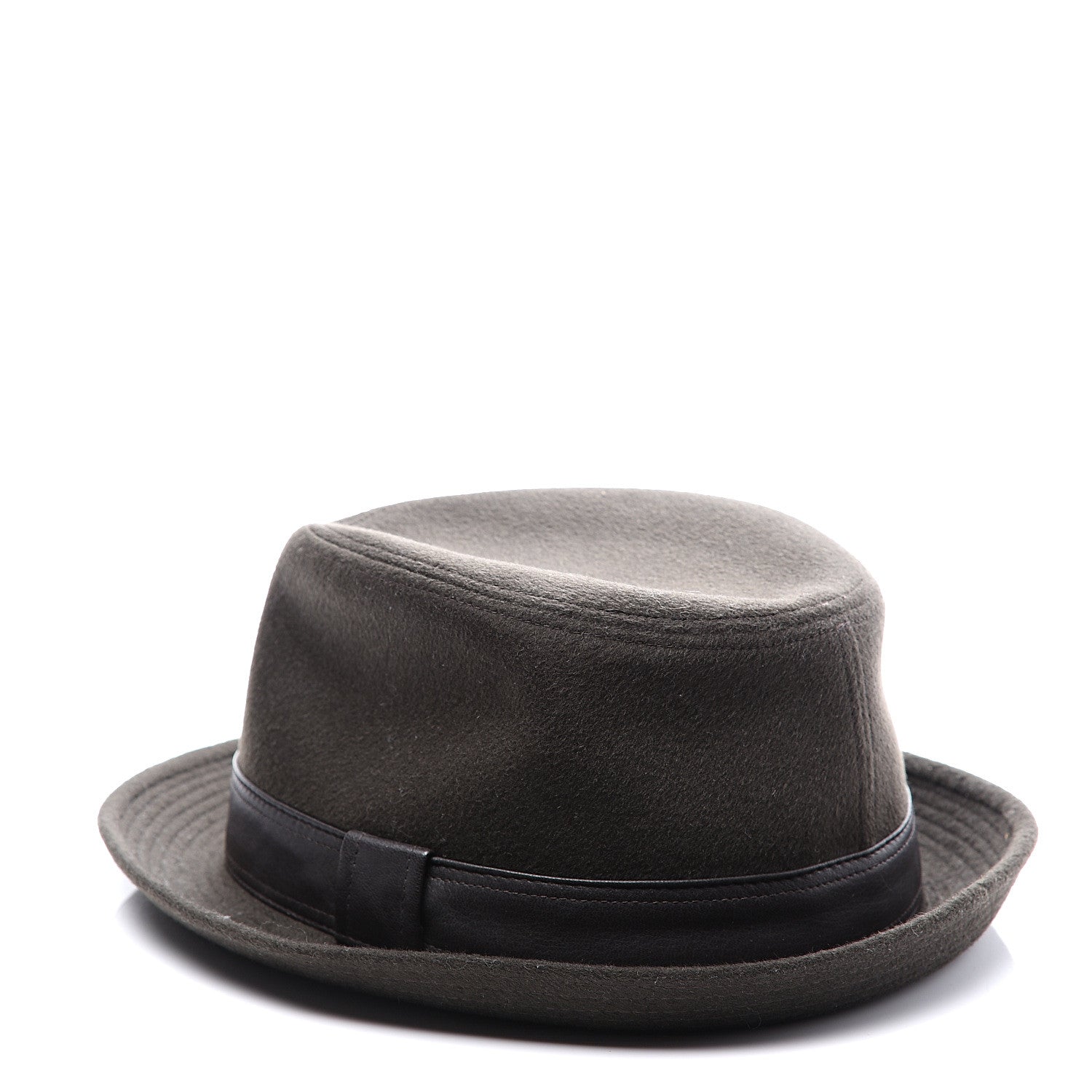 Hermes Cashmere Deerskin Funk Drap Hat 61 Ecorce Marron 3 of 7