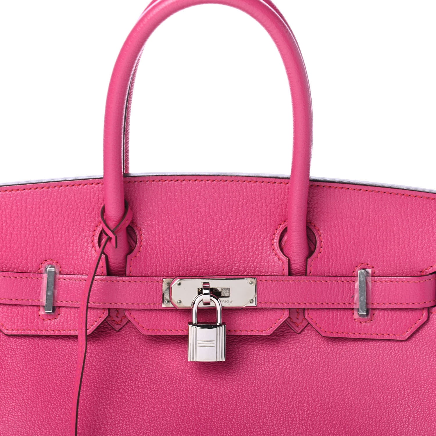 Hermes Chevre Mysore Horseshoe Birkin 30 Rose Shocking 9 of 10