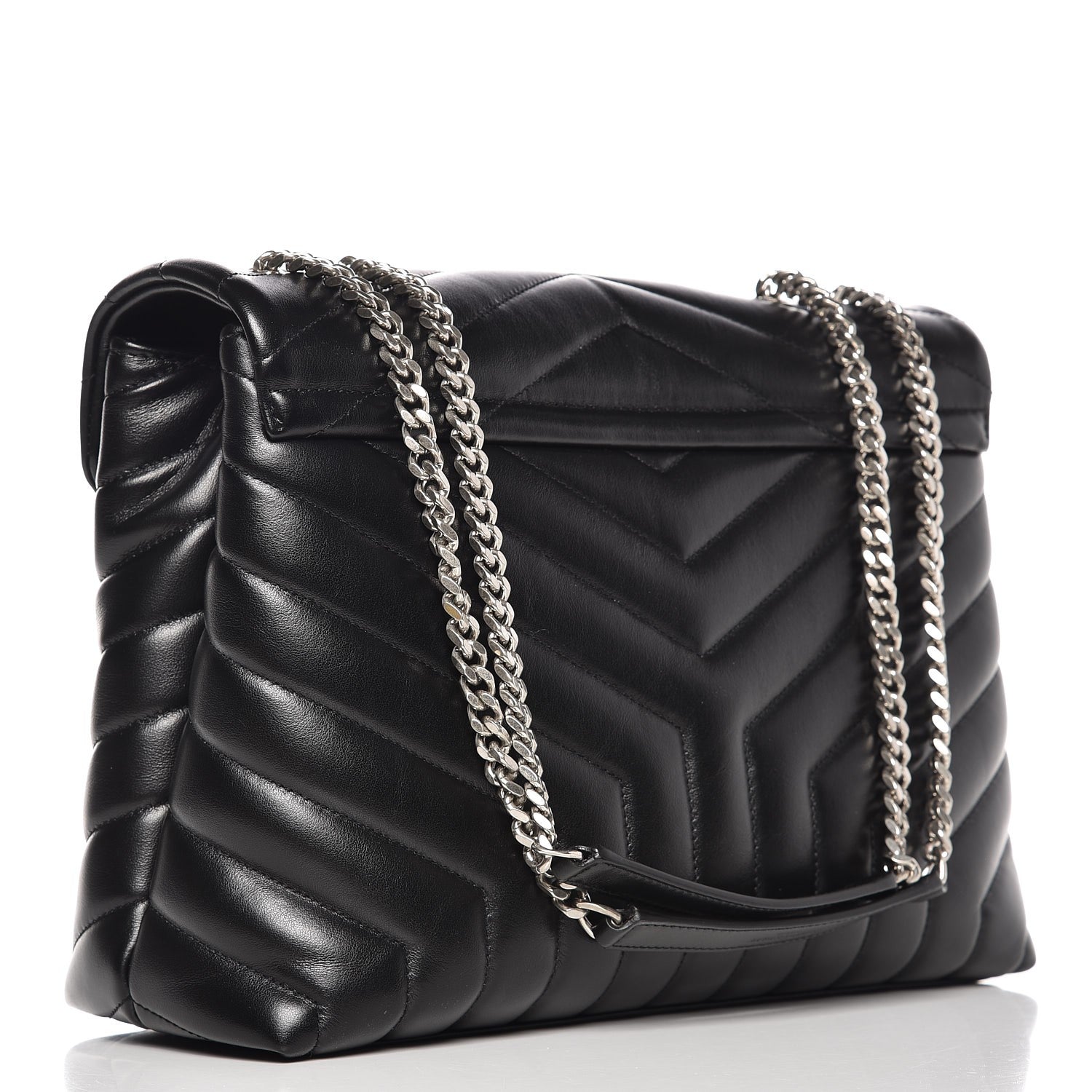 Saint Laurent Calfskin Y Quilted Monogram Medium Loulou Chain Satchel Black 4 of 9