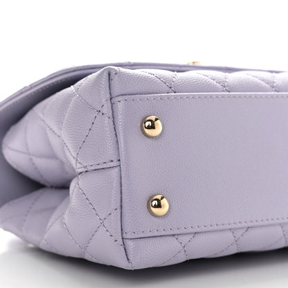 Chanel Caviar Quilted Mini Coco Handle Flap Light Purple 9 of 11