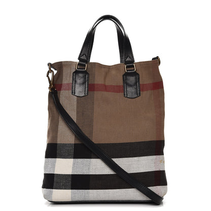 Burberry Canvas Mega Check Medium Tottenham Brit Tote Black 1 of 9
