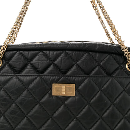 Chanel Aged Calfskin Quilted Large Reissue Camera Case Black 8 of 10