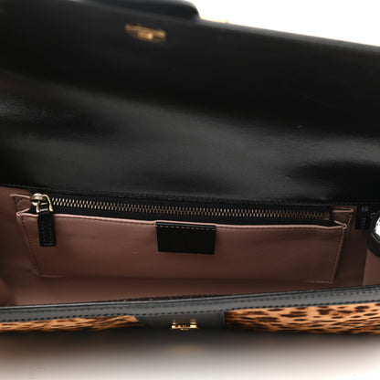 Gucci Calf Hair Jaguar Printed Small Lady Buckle Clutch Black 4 of 8