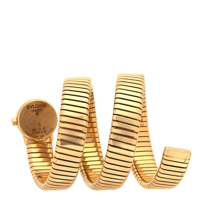 Bulgari 18K Yellow Gold 19mm Serpenti Tubogas Double Spiral Quartz Watch Black 2 of 5