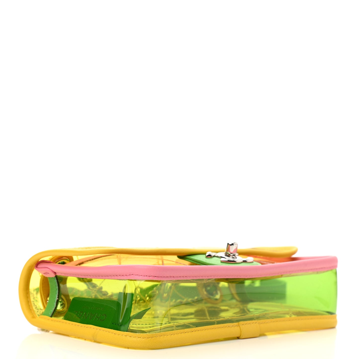 Lambskin PVC Quilted Mini Coco Splash Flap Yellow Green Pink