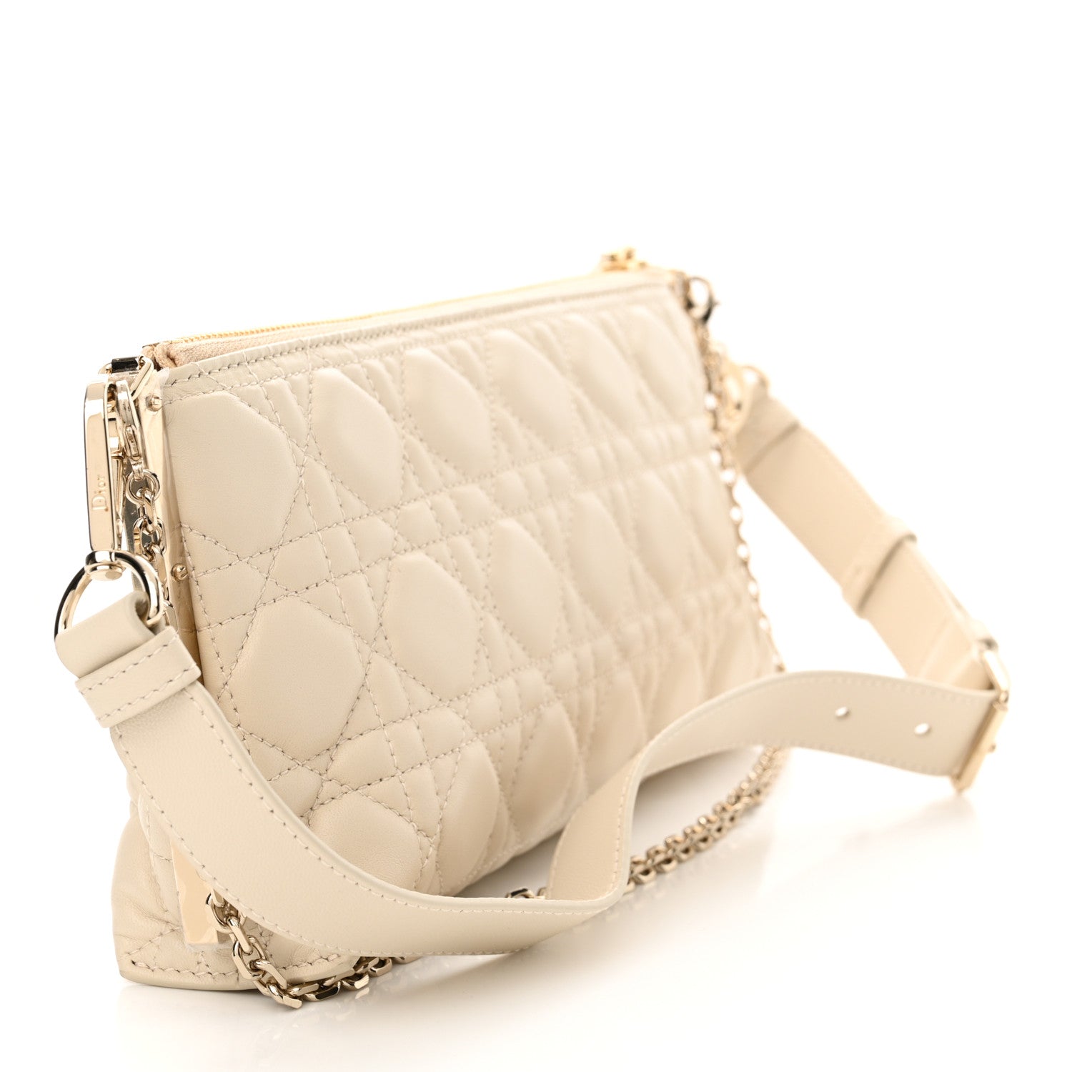 Christian Dior New Line Lambskin Cannage Dior Club Bag Dusty Ivory 3 of 10