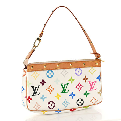 Louis Vuitton Monogram Multicolor Pochette Accessories White 3 of 9