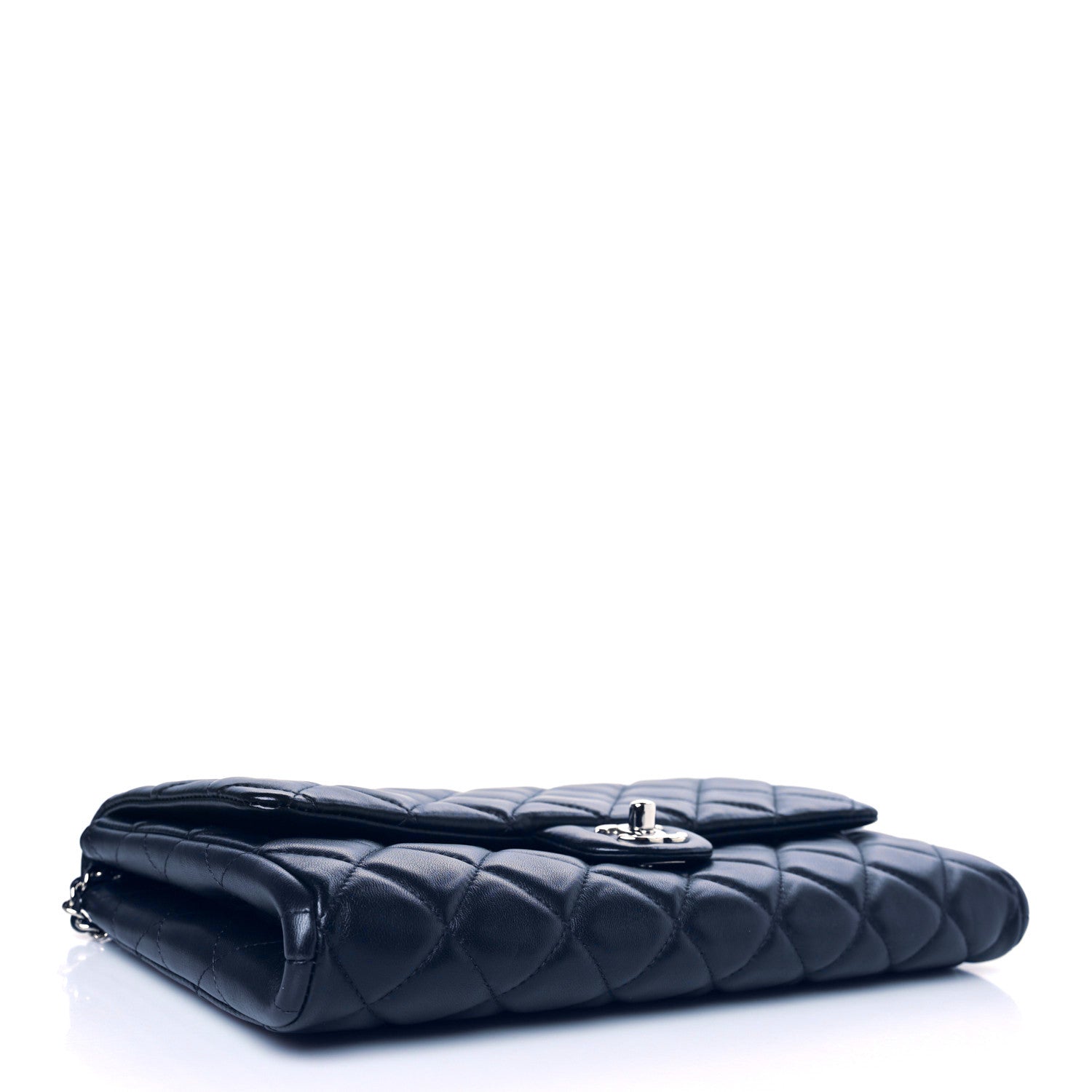 Chanel Lambskin Quilted Clutch with Chain Flap Navy 4 of 9