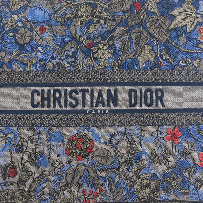 Christian Dior Canvas Embroidered Large Toile de Jouy Voyage Book Tote Blue Multicolor 8 of 10