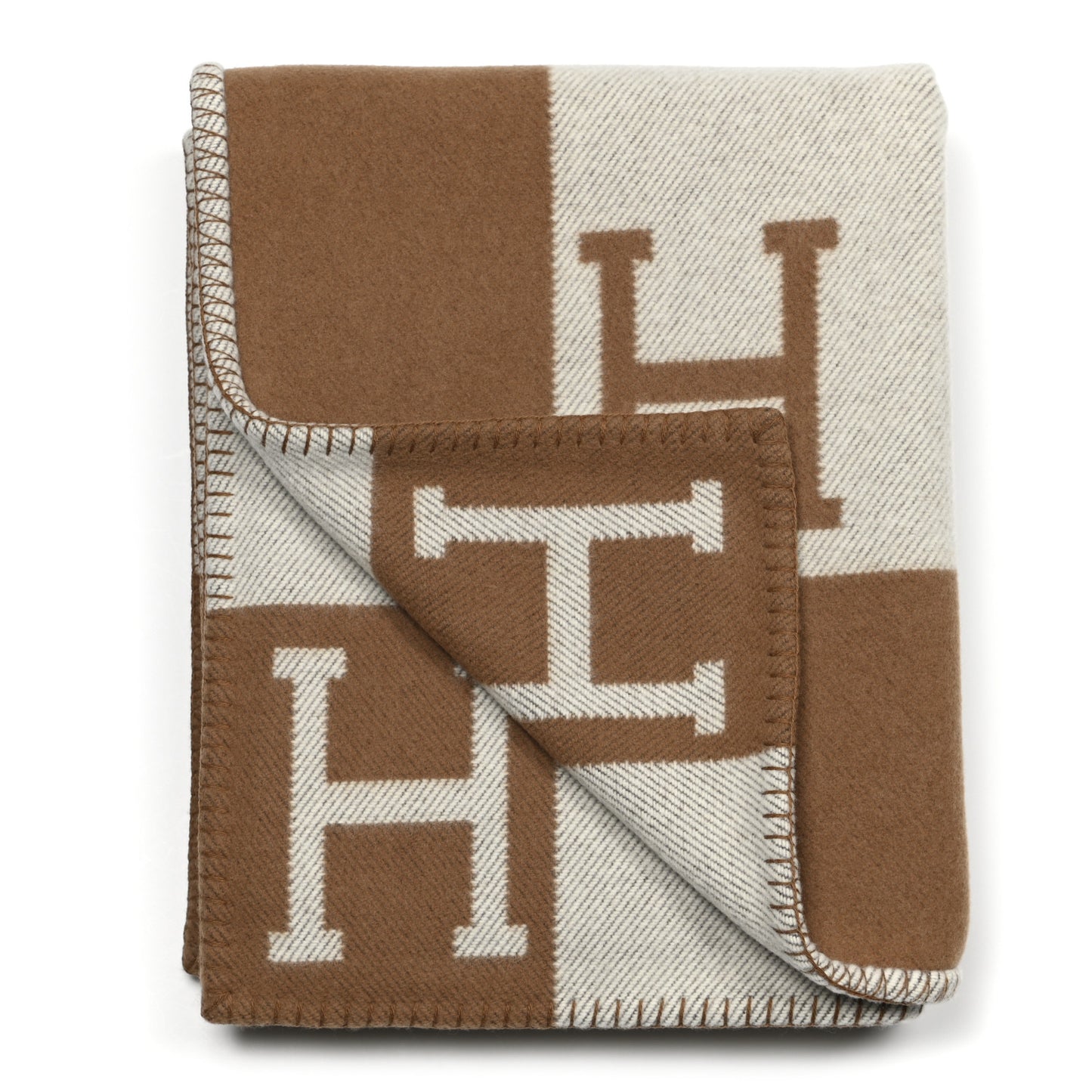 Wool Cashmere Avalon Blanket Ecru Camel