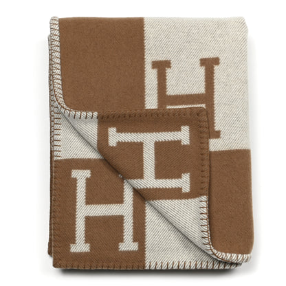 Hermes Wool Cashmere Avalon Blanket Ecru Camel 2 of 3