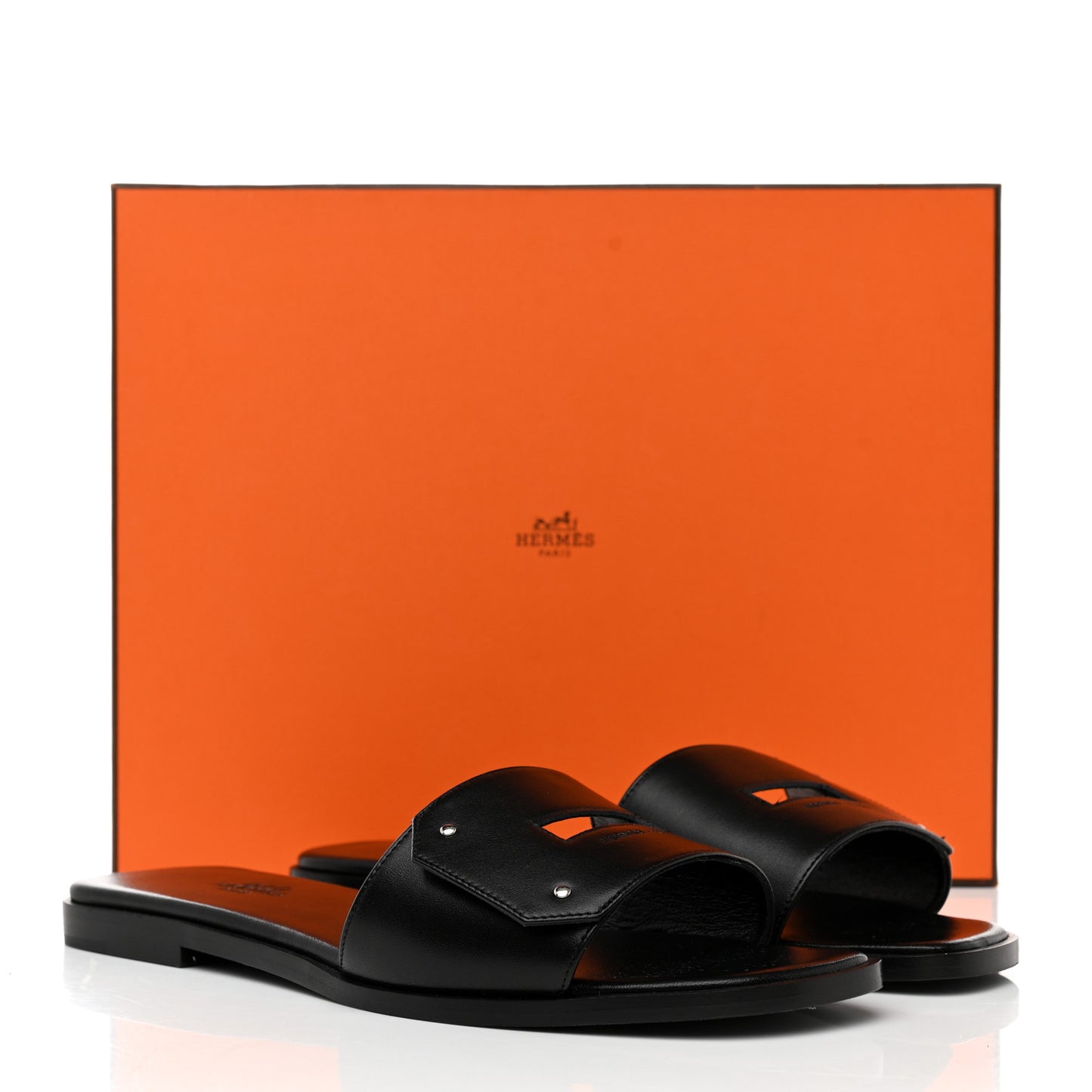Calfskin View Sandals 37.5 Black