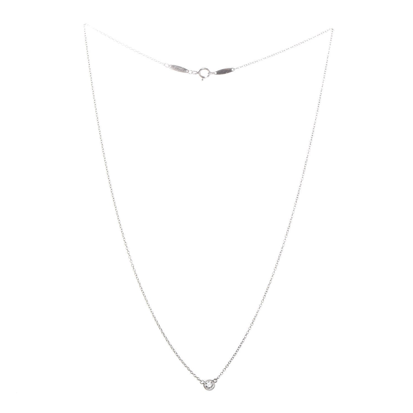 Platinum Diamond .14ct Elsa Peretti Diamonds by the Yard Pendant Necklace