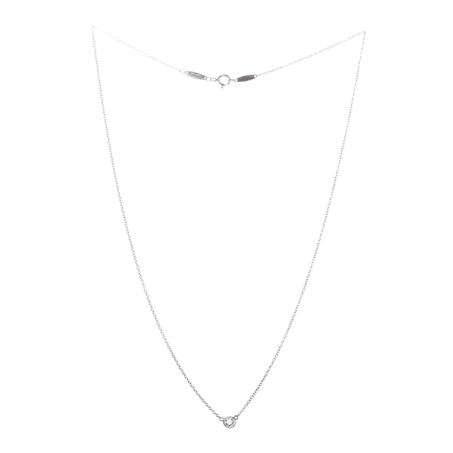 Tiffany Platinum Diamond .14ct Elsa Peretti Diamonds by the Yard Pendant Necklace 3 of 7