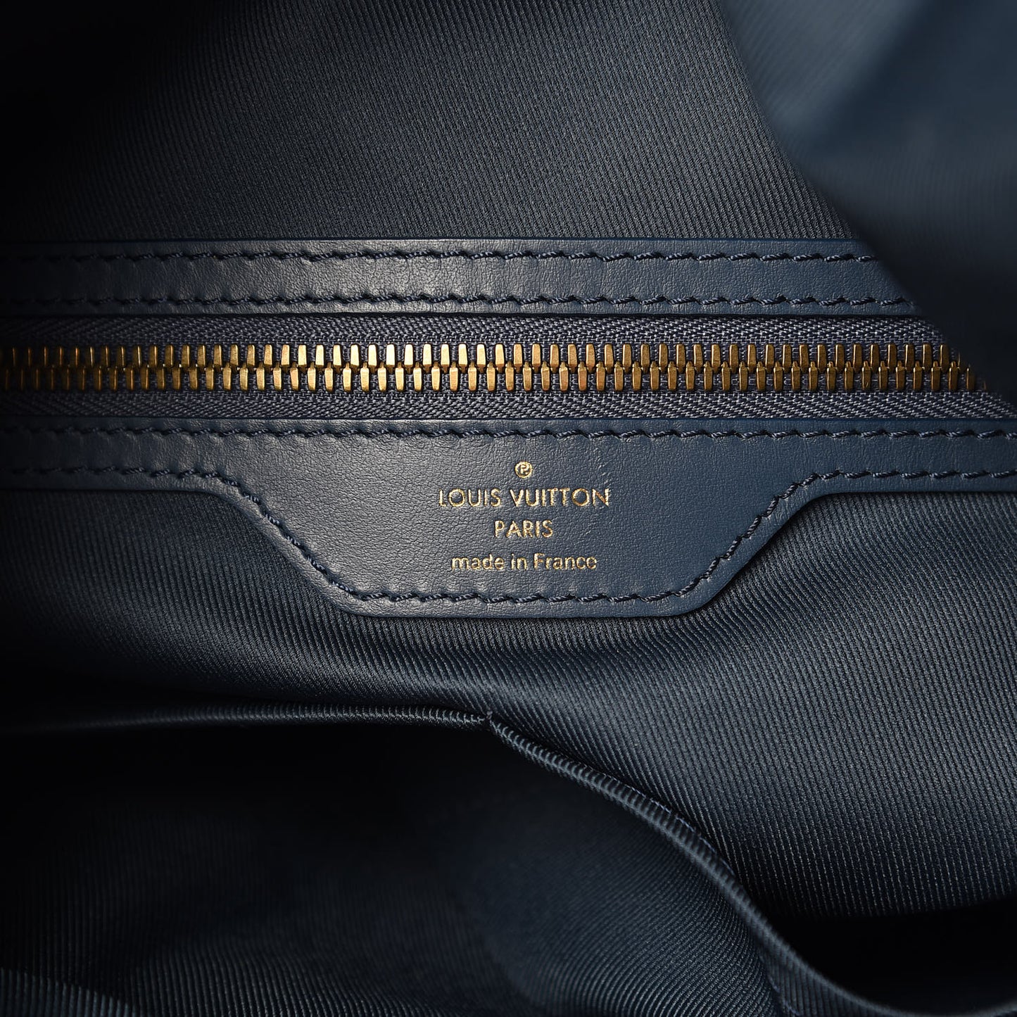 Monogram Denim Chalk Backpack Navy