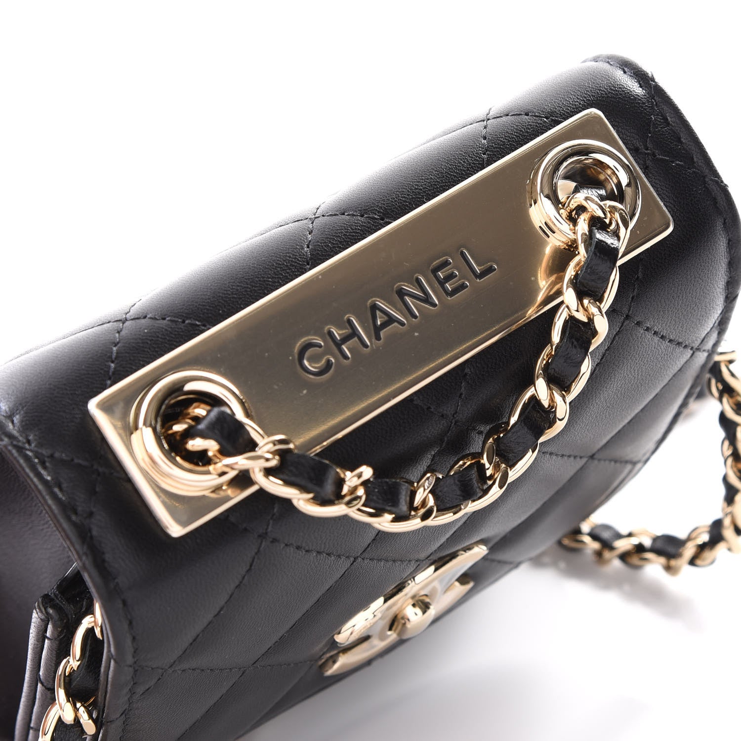 Chanel Lambskin Quilted Mini Trendy CC Chain Wallet Black 11 of 12