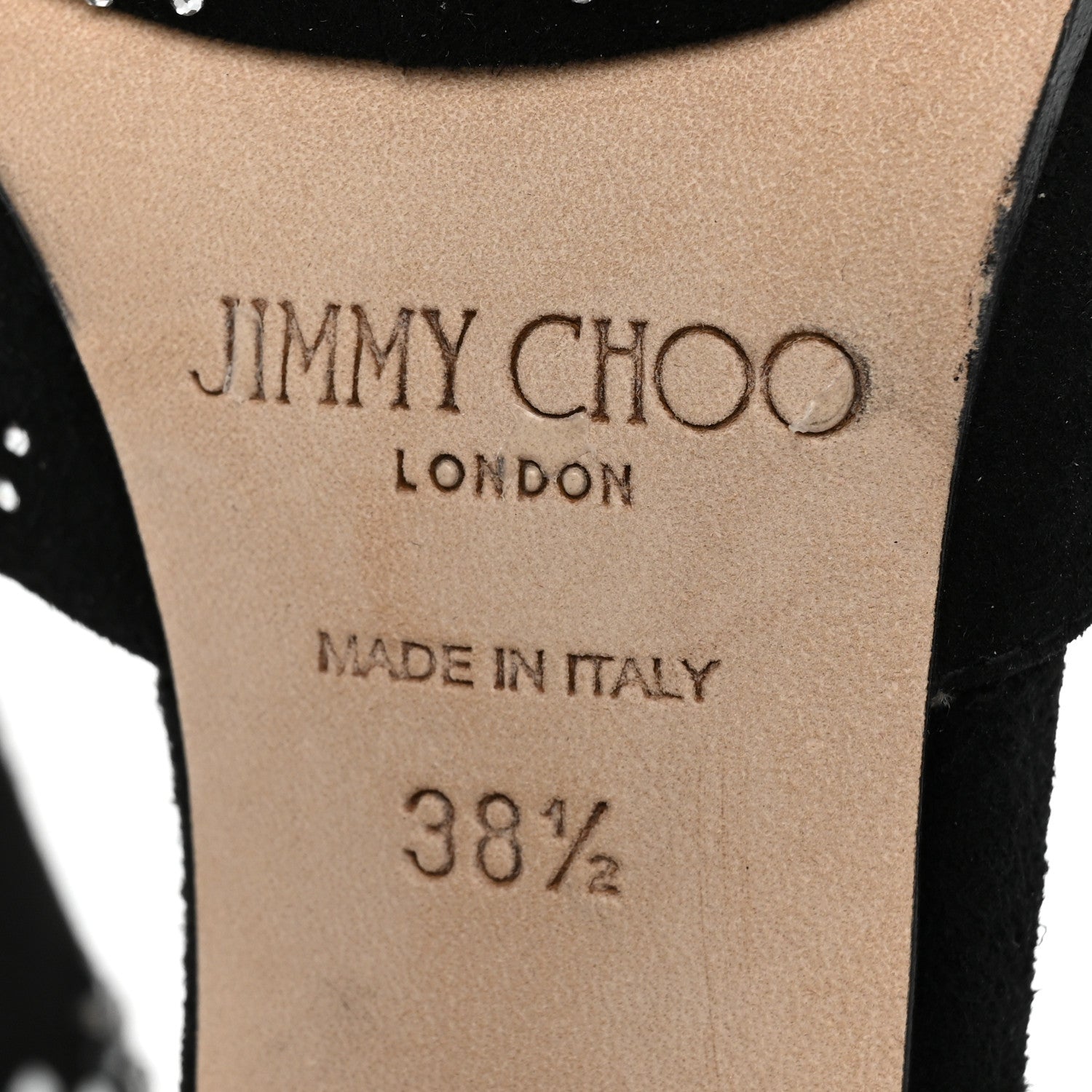 Jimmy Choo Suede Crystal Maple 125 Supernova Platforms 38.5 Black 7 of 10
