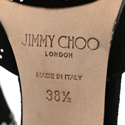 Jimmy Choo Suede Crystal Maple 125 Supernova Platforms 38.5 Black 7 of 10