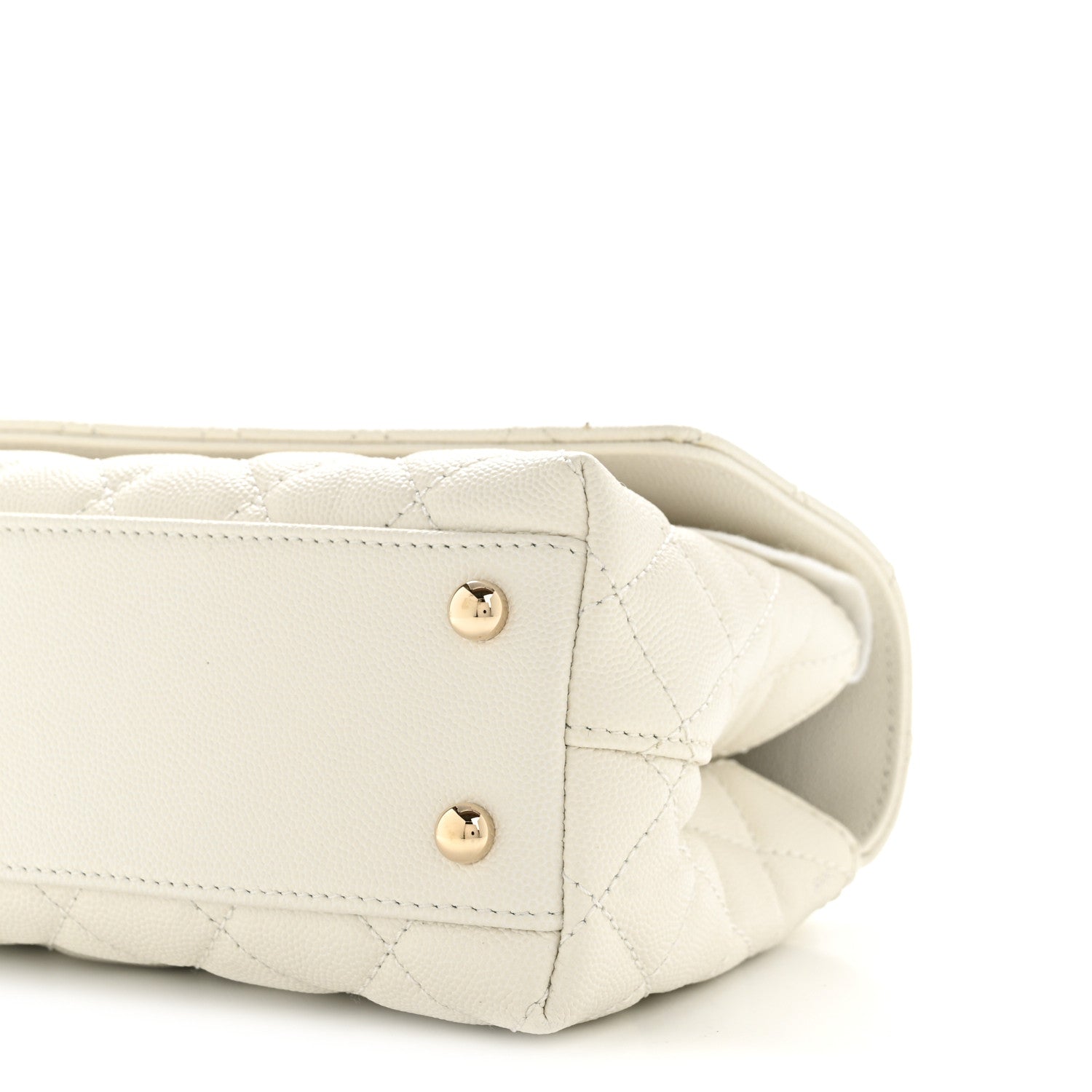 Chanel Caviar Quilted Mini Coco Handle Flap White 10 of 12