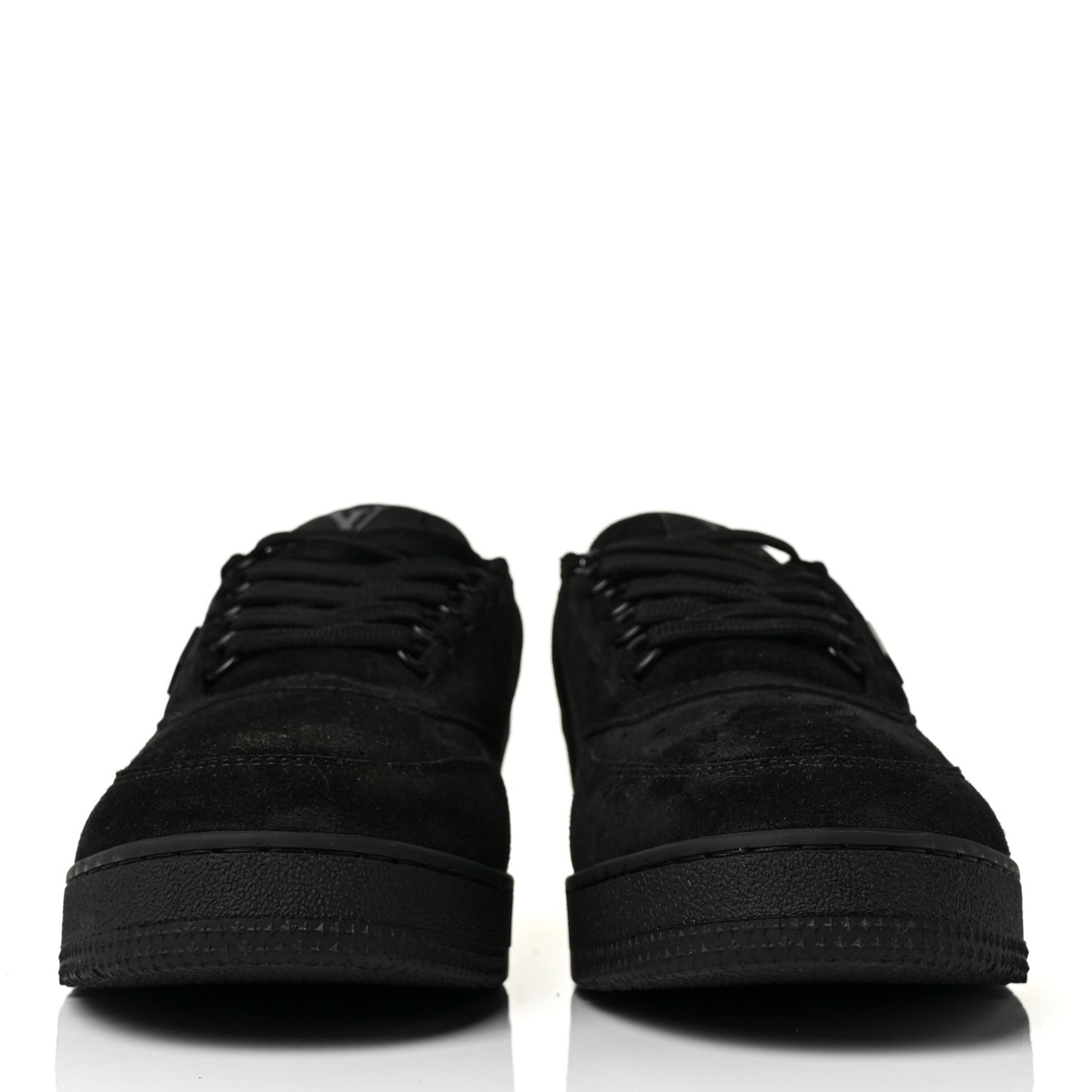 Suede Mens LV Trainer Sneakers 9 Black