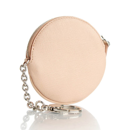 Fendi Saffiano Monster Eye Coin Purse Key Case Rosa Plaster 3 of 7