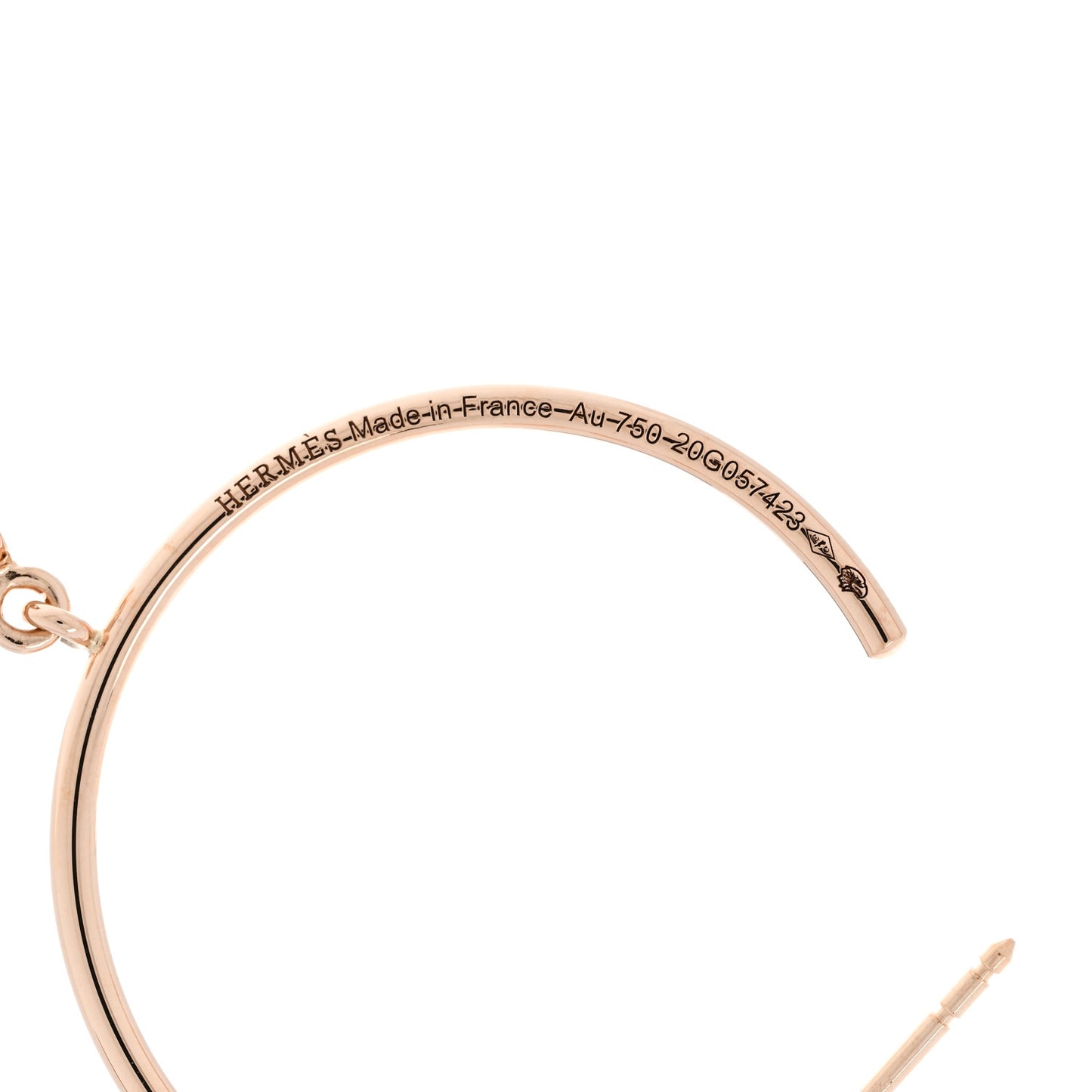 18K Rose Gold Diamond Chaine d'Ancre Enchainee Hoop Earrings