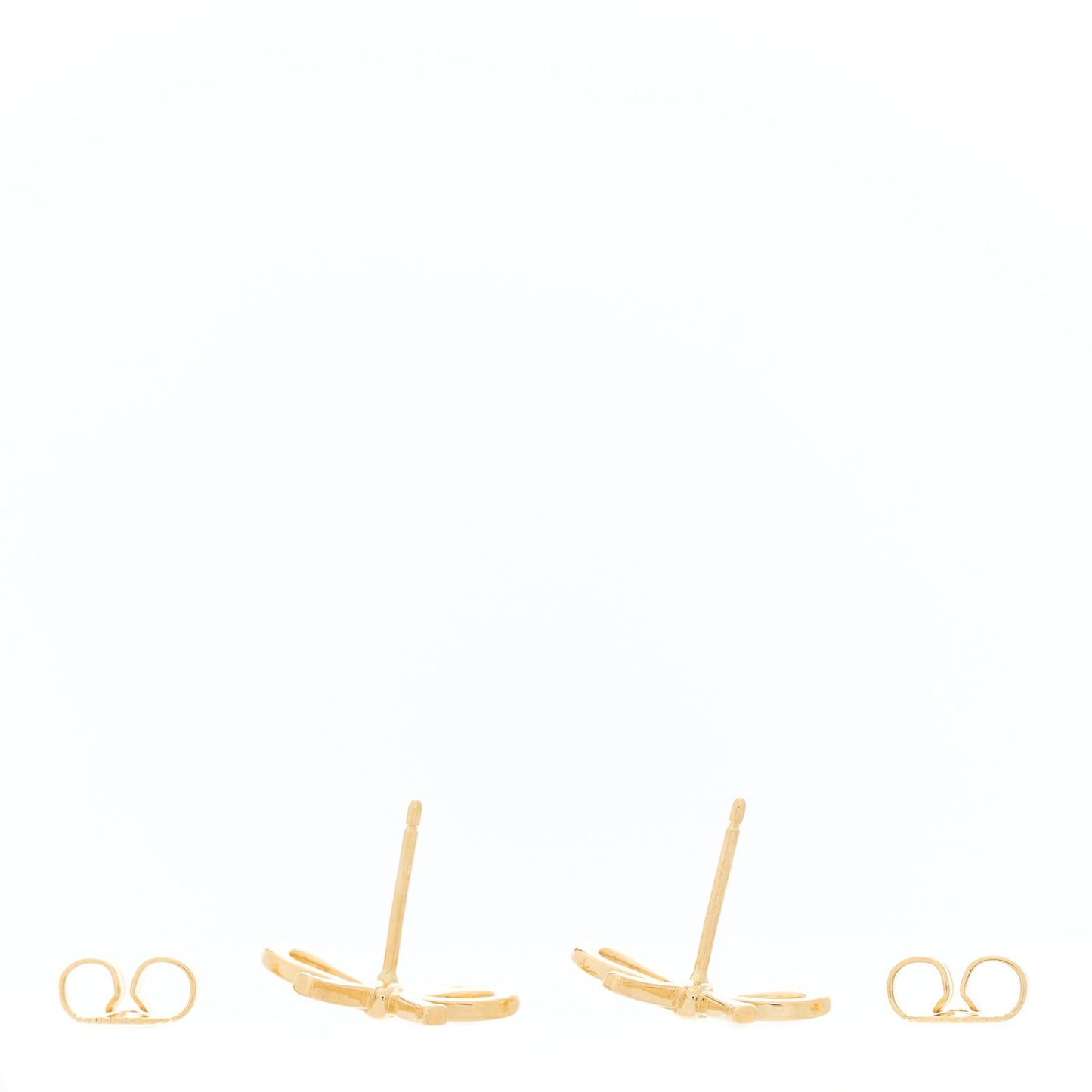 18K Yellow Gold Bow Earrings